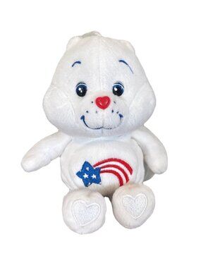CARE BEARS "AMERICA CARES BEAR" 8 1/2" PLUSH "2002" PATRIOTIC GOD BLESS THE USA